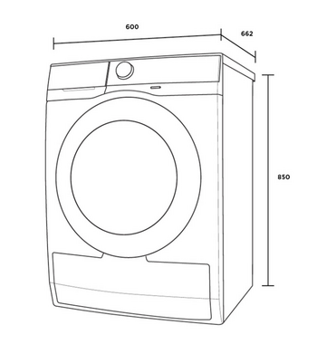 Westinghouse 8kg EasyCare 500 Heat Pump Dryer WDH804N7WA
