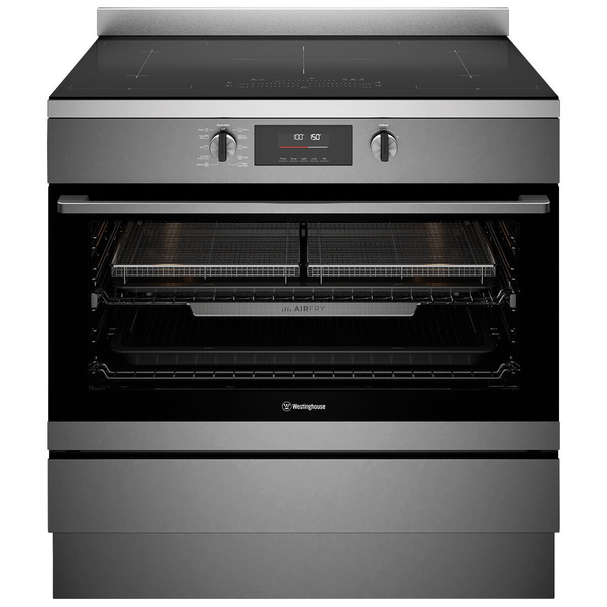 Westinghouse 90cm Electric Freestanding Oven with Induction Cooktop Dark Stainless Steel WFE9756DD
