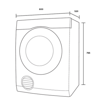 Westinghouse 4.5kg Vented Clothes Dryer WDV457H3WB