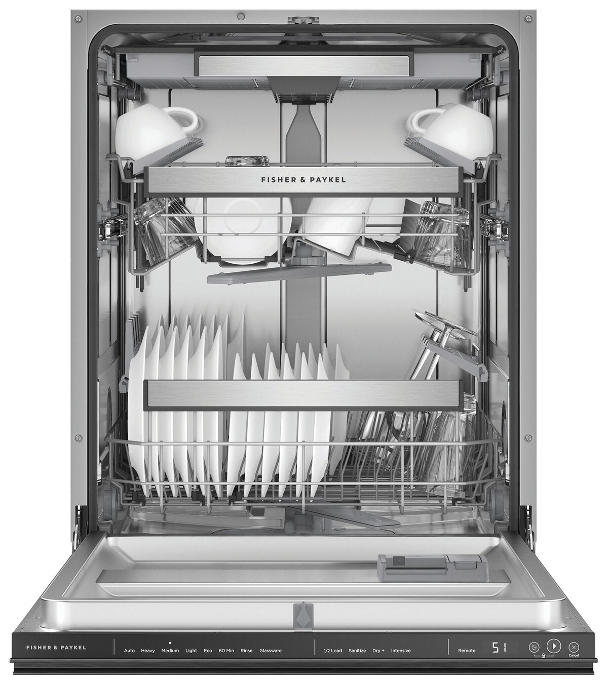 Fisher & Paykel Series 9 Contemporary Built Under Dishwasher with Sanitise Black DW60UNT4B2