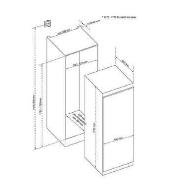 Smeg Fully Integrated 294L Full Refrigerator SABI303FR