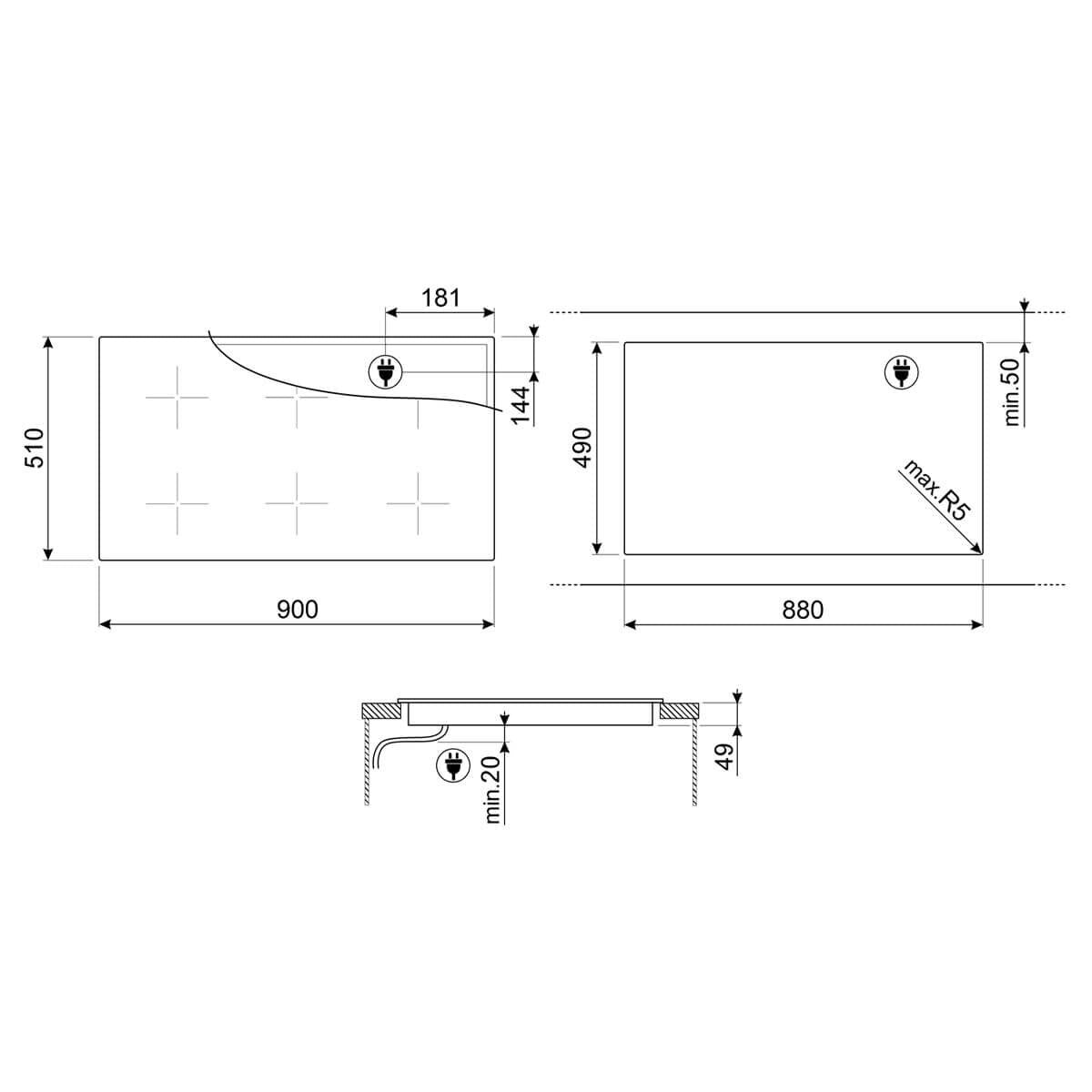 Smeg Induction Cooktop SIM6964R – view 3
