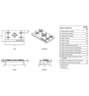 Fisher & Paykel Series 9 90cm Natural Gas Cooktop Black Glass CG905DNGGB4 – gallery image 4