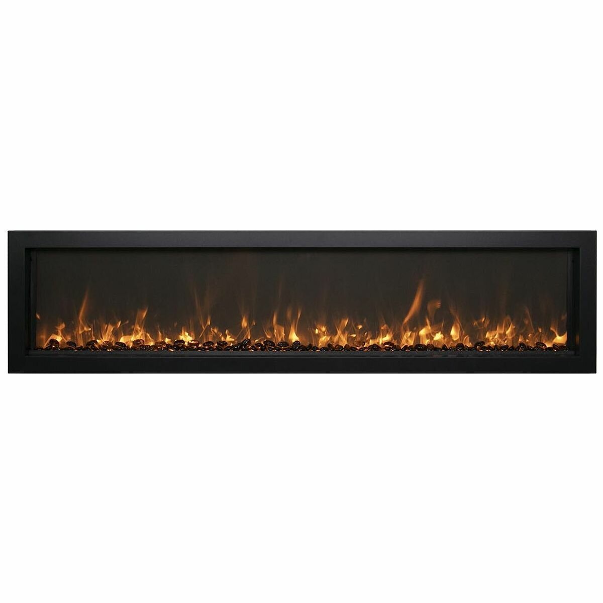 Remii 35 Inch Extra Slim Indoor Built In Electric Fireplace with Black Steel Surround 102735-XS