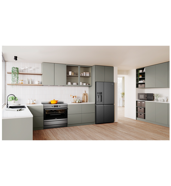 Westinghouse 609L Quad Door Fridge with Ice and Water Door Dispenser Matte Black WQE6170BB
