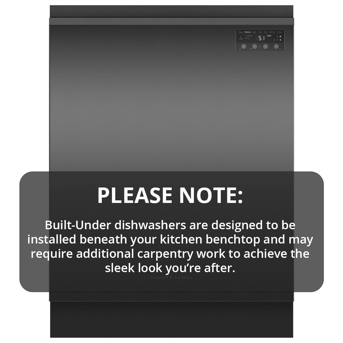 Fisher & Paykel Series 5 Contemporary Built Under Dishwasher Black DW60UN2B2