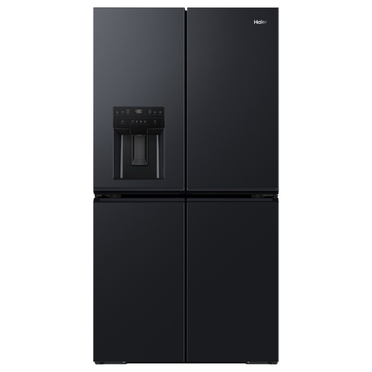 Haier 601L Quad Door Refrigerator with Ice and Water Dispenser Black HRF680YZC