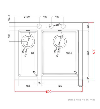Artusi Granitek Double Bowl Sink Black AGS592B