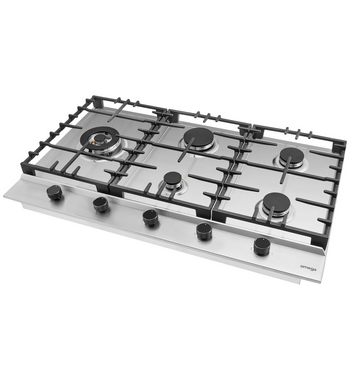 Omega 90cm Natural Gas Cooktop with Wok Burner Stainless Steel OCG905WX