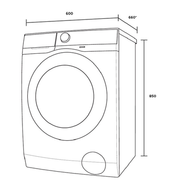 Westinghouse 10kg EasyCare Front Load Washing Machine Black WWF1044M7SA