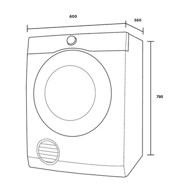 Westinghouse 5.5kg Vented Clothes Dryer WDV556N3WB