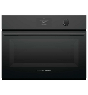 Fisher & Paykel Series 9 60cm Minimal Compact Combi-Microwave Oven Black Glass OM60NMTDB1