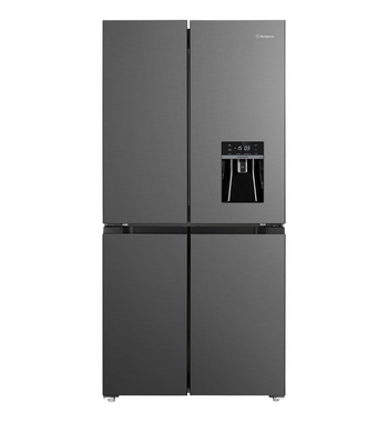 Westinghouse 492L French Door Fridge with Non-Plumbed Water Dispenser Charcoal Matte Black WQE4960BA
