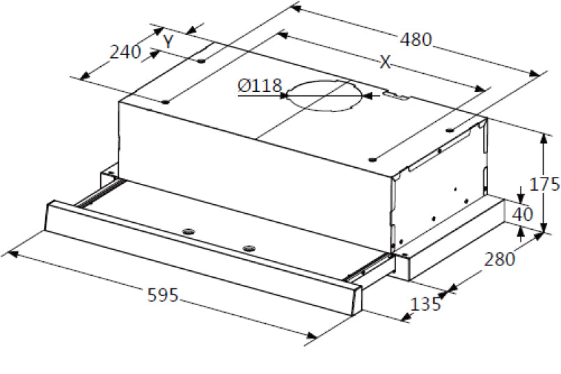 Casa 60cm Slide-Out Rangehood SLDCA60 – gallery image 2