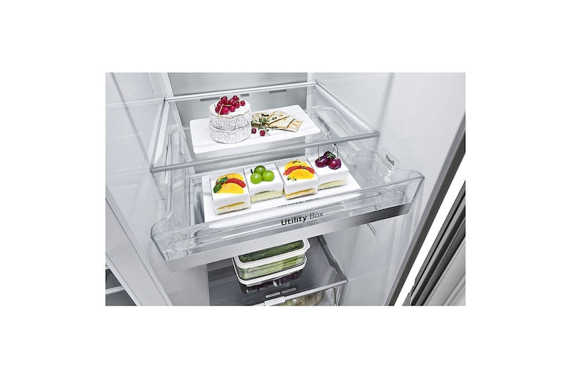 LG 635L Side By Side Fridge Stainless Steel GS-D635PLC