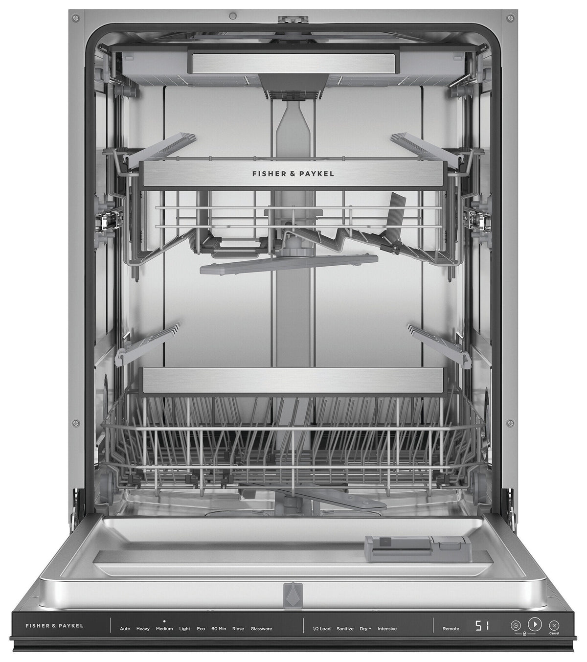 Fisher & Paykel Series 9 Contemporary Built Under Dishwasher with Sanitise Black DW60UNT4B2