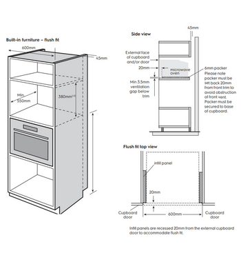Electrolux 25L Series 500 Built-in Microwave Dark Stainless Steel EMB2525DF