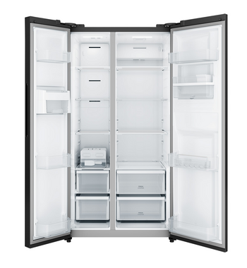 Westinghouse 619L Side by Side Refrigerator with Non-Plumbed Water Dispenser Matte Black WSE6240BB