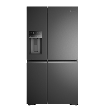 Westinghouse 609L Quad Door Fridge with Ice and Water Door Dispenser Matte Black WQE6170BB