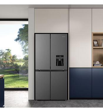 Westinghouse 492L French Door Fridge with Non-Plumbed Water Dispenser Charcoal Matte Black WQE4960BA