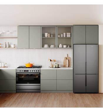 Westinghouse 90cm Dual Fuel Pyrolytic Freestanding Oven with SteamBake-Dark Stainless Steel WFEP9717DD
