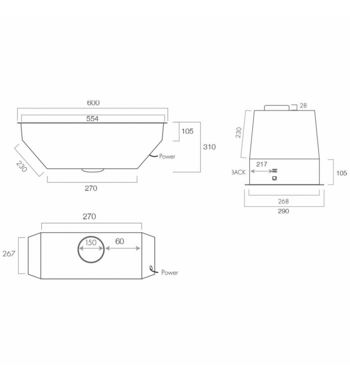Ilve 60cm Under Cupboard Rangehood IVUM60
