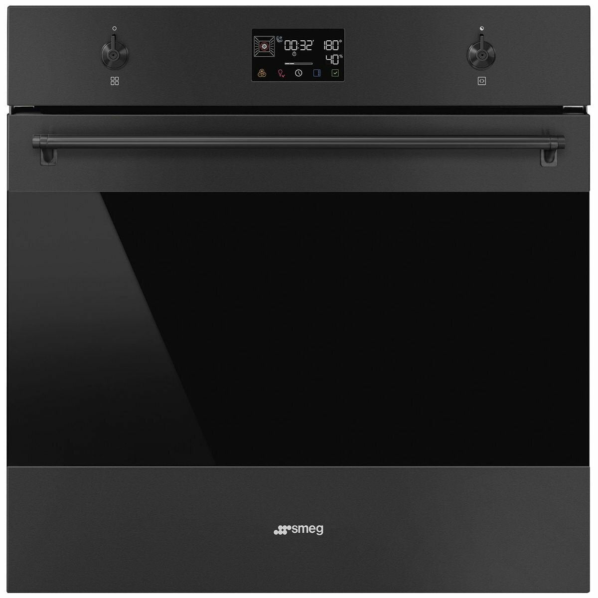Smeg 60cm Pyrolytic Combi Steam Oven Matte Black SOPA6302S2PN