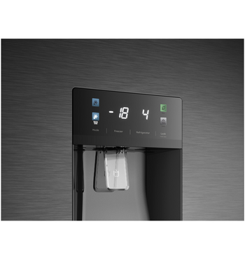 Westinghouse 619L Side by Side Refrigerator with Non-Plumbed Water Dispenser Matte Black WSE6240BB