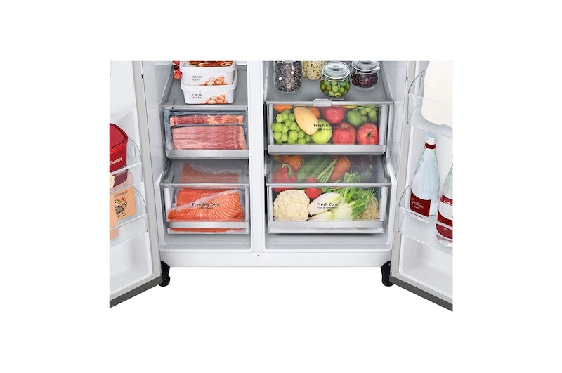 LG 635L Side By Side Fridge Stainless Steel GS-D635PLC