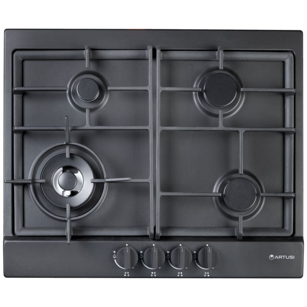 Artusi 60cm Natural Gas Cooktop Matte Black AGH65MB