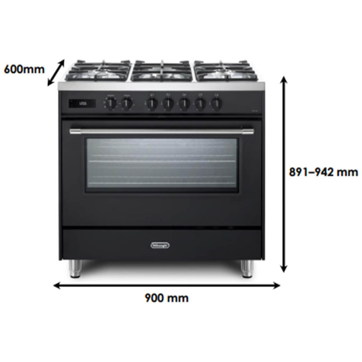 Delonghi 90cm Anthracite Dual Fuel Freestanding Oven DEF1407A