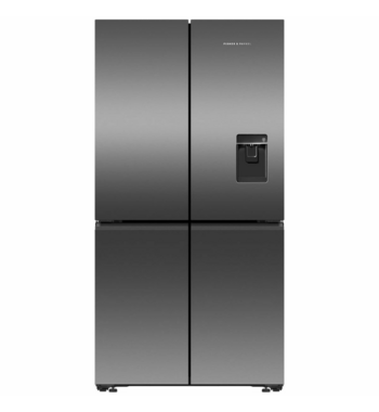 Fisher & Paykel Series 7 538L Quad Door Refrigerator with Ice and Water Black Stainless Steel RF605QNUVB1