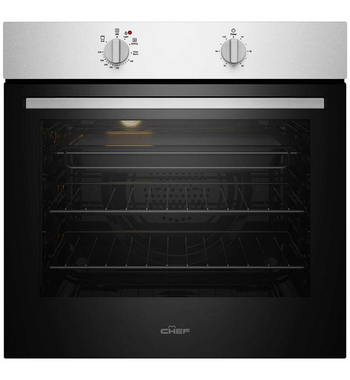 Chef 60cm Multi Function Fan Forced Electric Built-In Oven Stainless Steel CVE612SB