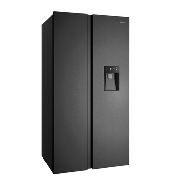 Westinghouse 619L Side by Side Refrigerator with Non-Plumbed Water Dispenser Matte Black WSE6240BB
