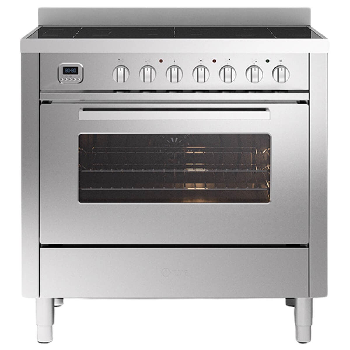 ILVE 90cm Pro Line Freestanding Oven with 5 Zone Induction Cooktop Stainless Steel LBI09WM3SS