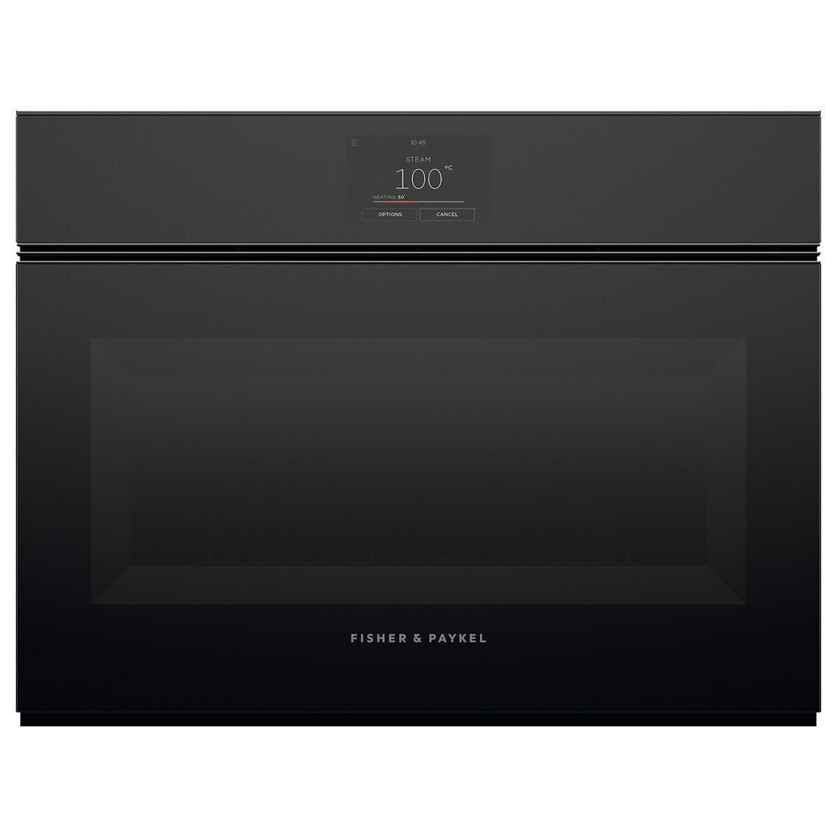 Fisher & Paykel Series 9 60cm Minimal Compact Handleless Combi-Steam Oven Black Glass OS60NMTNB1