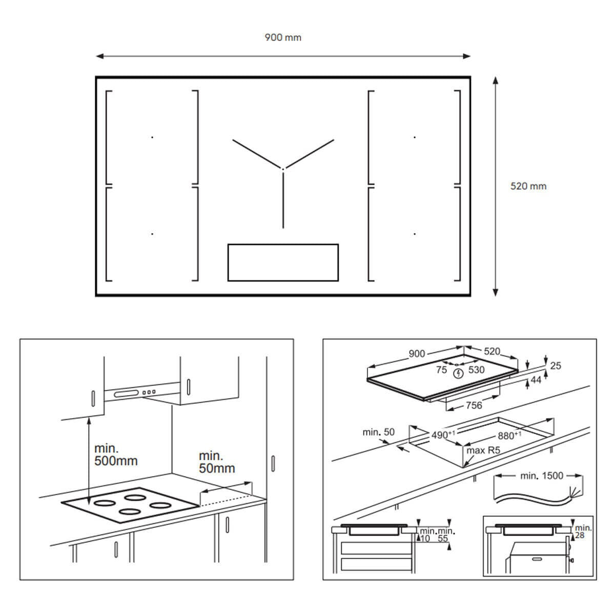 Electrolux 90cm Series 700 Induction Cooktop with SenseFry EHI9575BF — product image 5