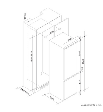 ILVE Integrated Refrigerator and Freezer ILREF256I/R