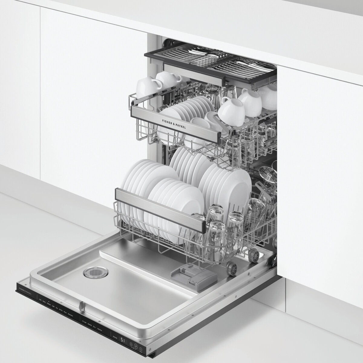 Fisher & Paykel Series 9 Contemporary Built Under Dishwasher with Sanitise Black DW60UNT4B2