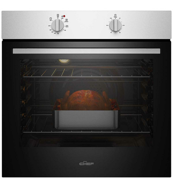 Chef 60cm Multi Function Fan Forced Electric Built-In Oven Stainless Steel CVE612SB