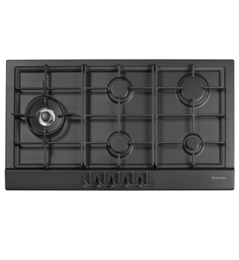 Artusi 90cm Natural Gas Cooktop Matte Black AGH91MB – product image