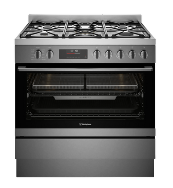 Westinghouse 90cm Dual Fuel Pyrolytic Freestanding Oven with SteamBake-Dark Stainless Steel WFEP9717DD