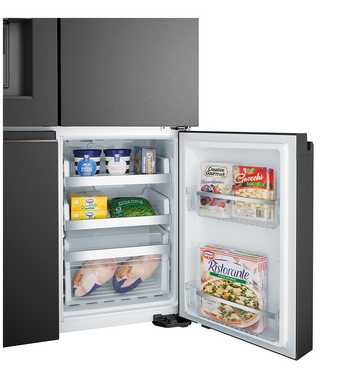 Westinghouse 609L Quad Door Fridge with Ice and Water Door Dispenser Matte Black WQE6170BB