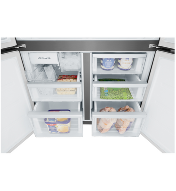 Westinghouse 564L Plumbed French Quad Door Refrigerator Matte Black WQE5650BA