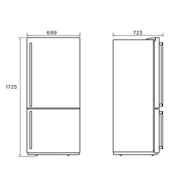 Westinghouse 425L Bottom Mount Fridge Silver WBE4302ACR