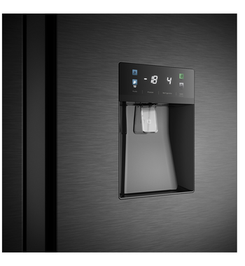 Westinghouse 619L Side by Side Refrigerator with Non-Plumbed Water Dispenser Matte Black WSE6240BB