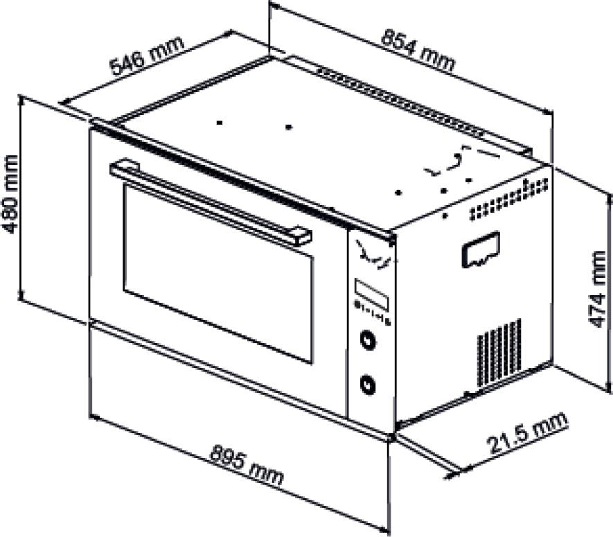 Casa 90cm 103L Electric Built In Oven CA9048E