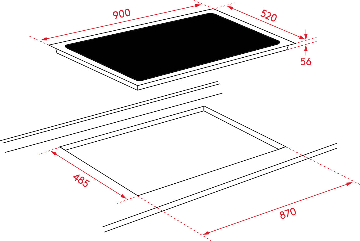 Casa 90cm Five-Zone Ceramic Cooktop CA90FEG – gallery image 2