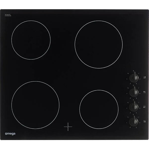 Omega 60cm 4 Zone Ceramic Glass Electric Cooktop OCC64KZTGG