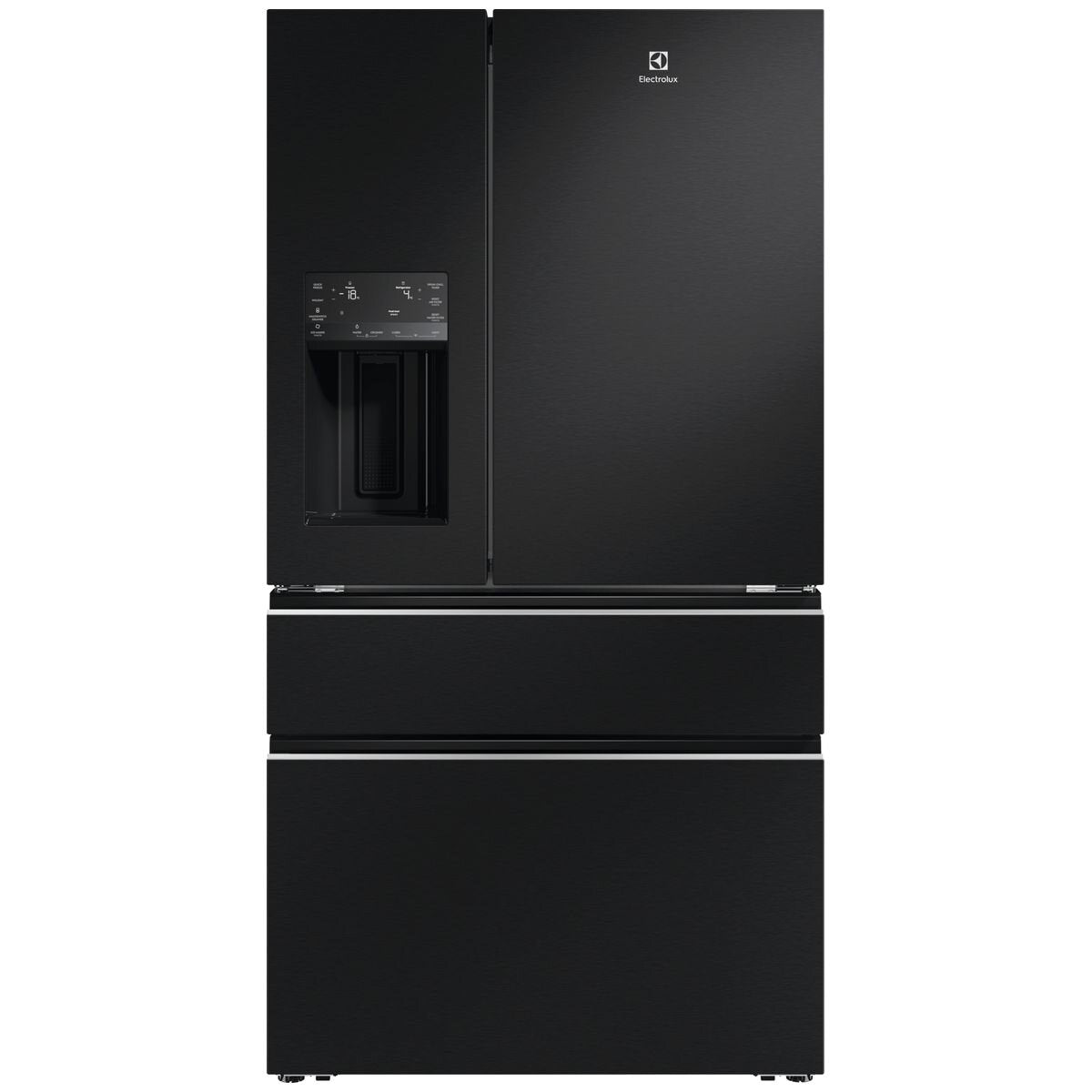 Electrolux 609L French Door Fridge with Plumbed Ice and Water Dispenser Matte Black EHE6191BB
